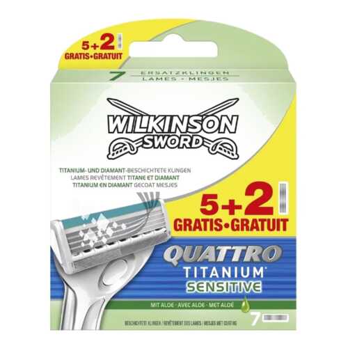 Кассеты для станка Wilkinson Sword Quattro Titanium Sensitive 7 шт в Эйвон