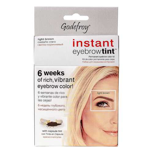 Краска-хна для бровей Godefroy Eyebrow Tint Light Brown в капс с эфф.татуажа 15 капс в Эйвон