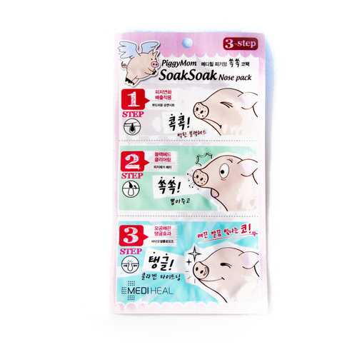 Маска для носа 3 шага Mediheal Piggy Mom SoakSoak Nose pack 3 step в Эйвон